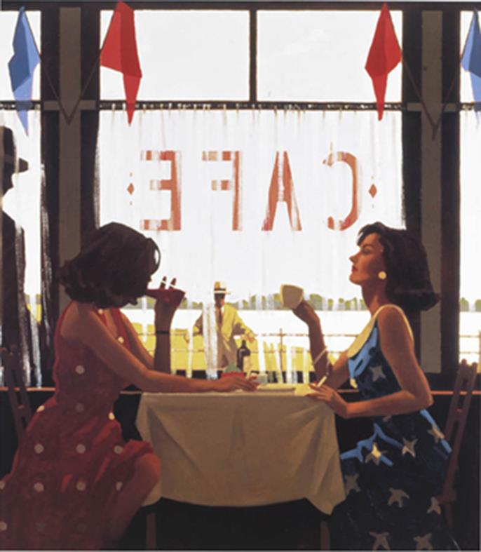 Cafe Days Zeitgenosse Jack Vettriano Ölgemälde